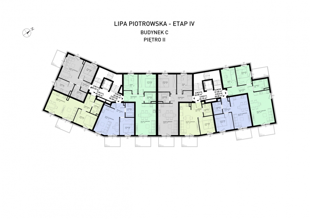 Lipa Piotrowska - Budynek C - III ETAP W SPRZEDAŻY - Piętro 2